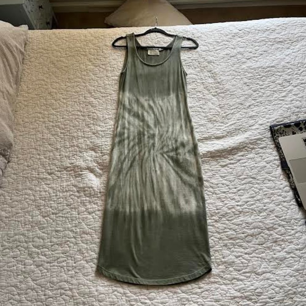 Anthropologie Saturday Sunday Aloe Green Tie-Dye Pullover Tank Dress Size Small
